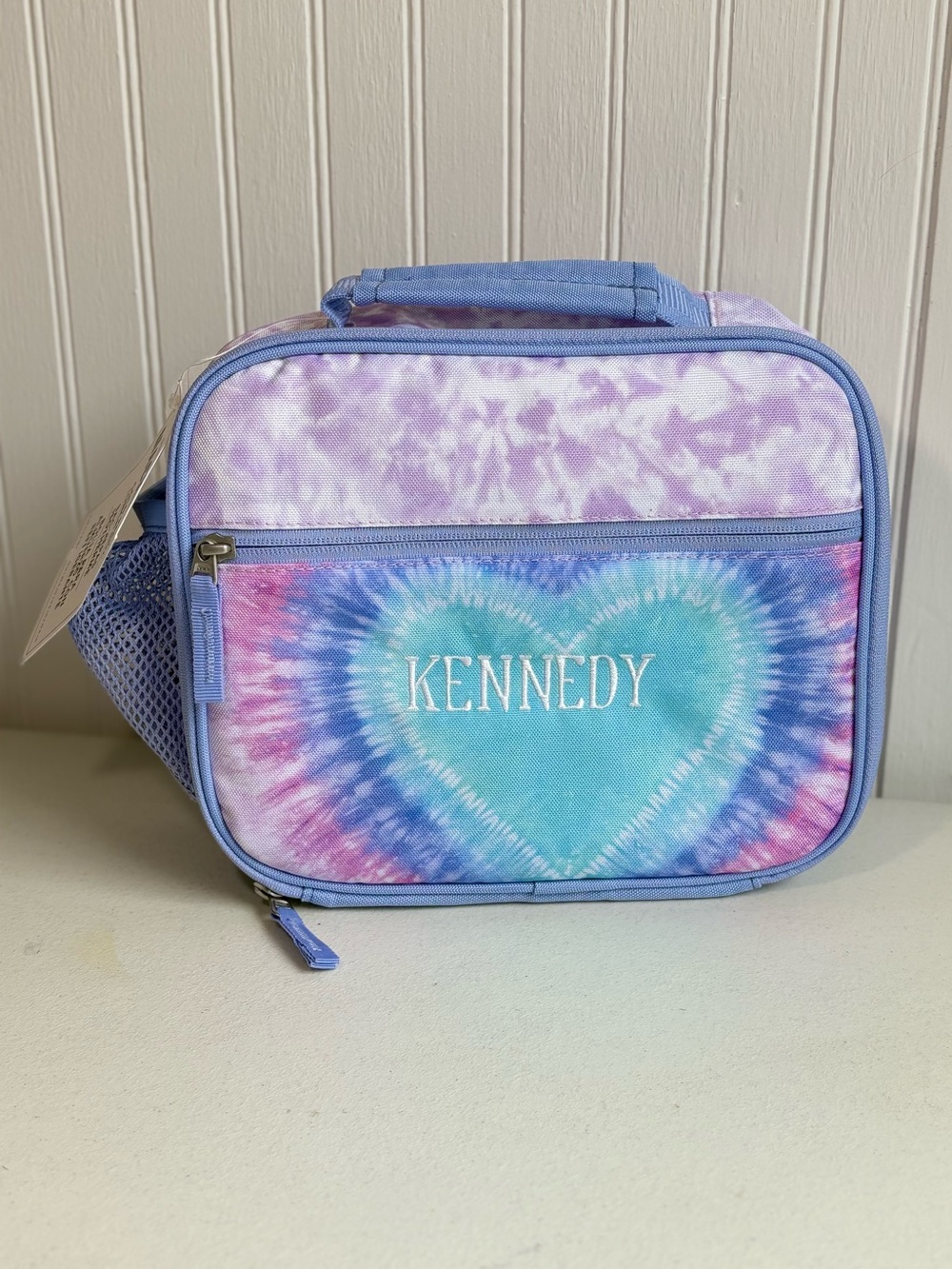 NEW Pottery barn Kids Mackenzie Lunch box Lavender Tie Dye Heart KENNEDY NWT